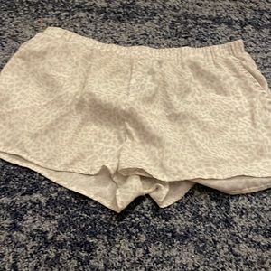 white leopard shorts